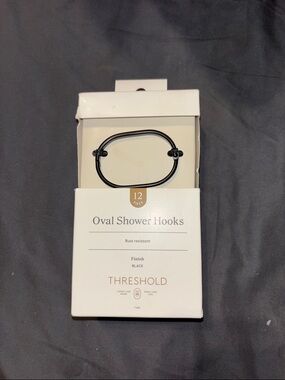 Threshold Oval Shower Hooks in Black - 12 Pack